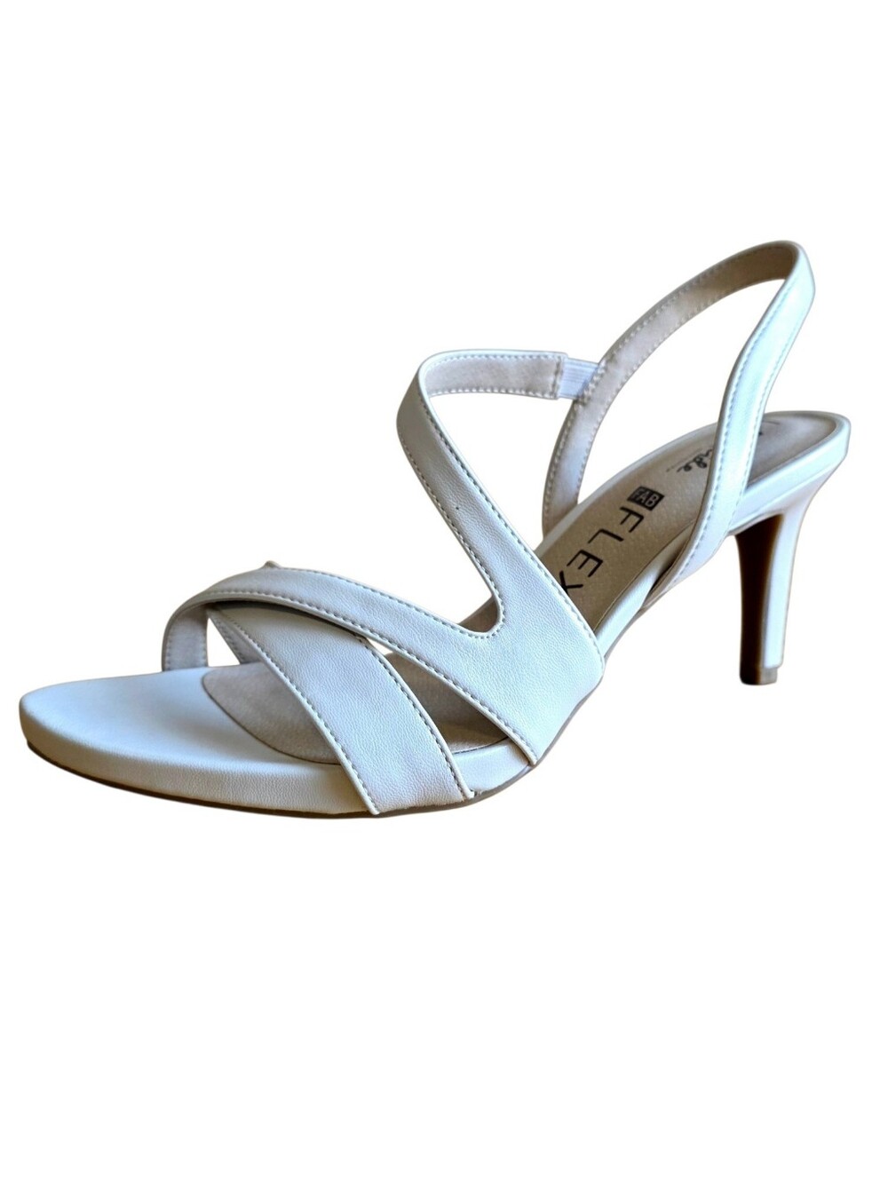 LifeStride Mia Beige Strappy Slingback Heels Fab Flex Soft System Sandals 9.5M